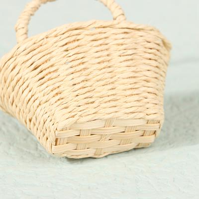 Mini Cute Dollhouse Rattan Frame Hand-Woven Basket Cute Toys Dolls Miniature Decoration