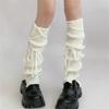 Girls Lolitas Leg Warmers Bows Lace Up Knit Flared Leg Sleeves Goth Baggy Cuffs Ankle Heap Socks JK Uniform Foot Cover