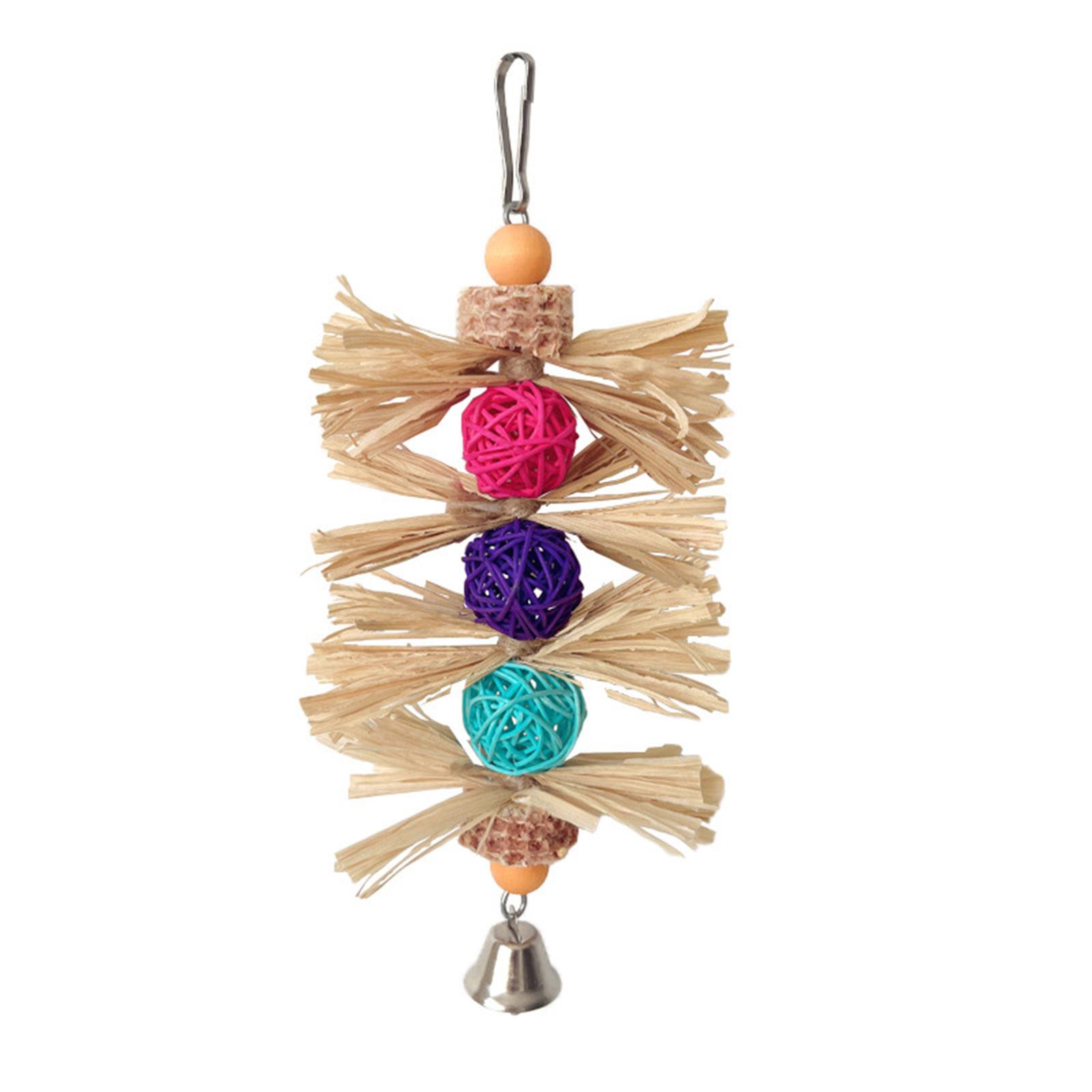 

Игрушка-жевалка для домашних птиц Натуральные разноцветные ротанговые шарики для корелл, конюров, какаду, игрушка для стачивания зубов для клетки