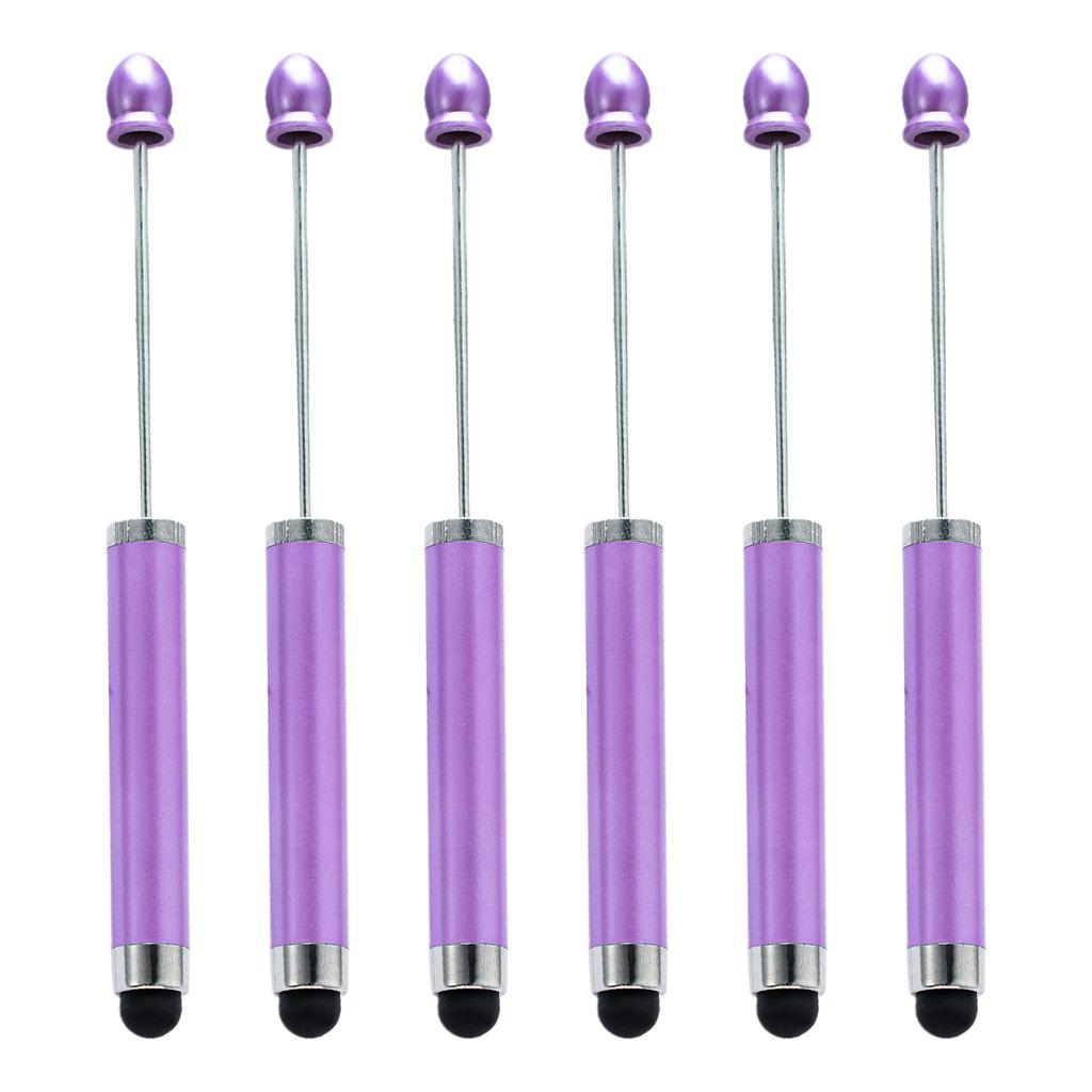 6 BUC Pix cu bilă 2 în 1 cu mărgele și capac stylus, pix pentru semnături de afaceri, uscare rapidă, scriere lină pentru birou, școală