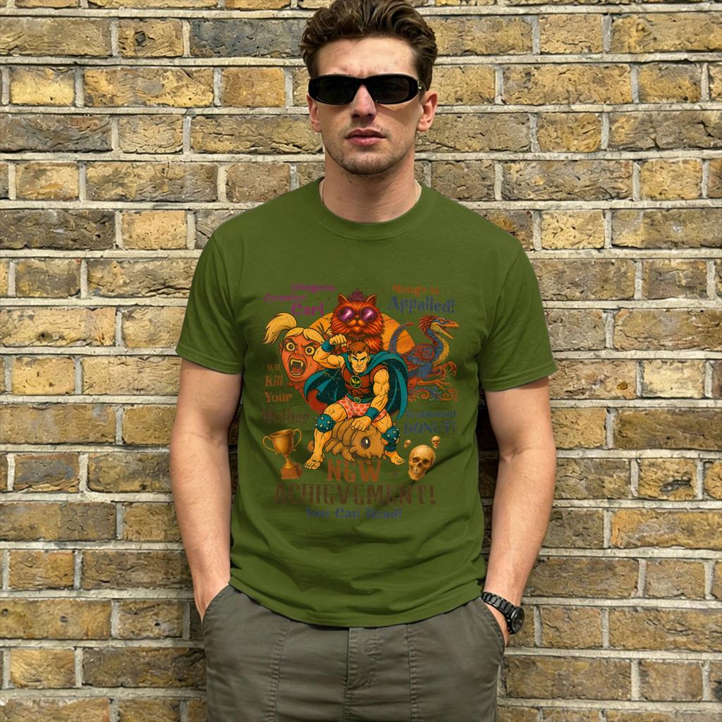 Dungeon Crawler Carl T Shirts for Unisex 100 Cotton Vintage TShirt O Neck Retro Bookish Tee Shirt Short Sleeve Tops Plus Size