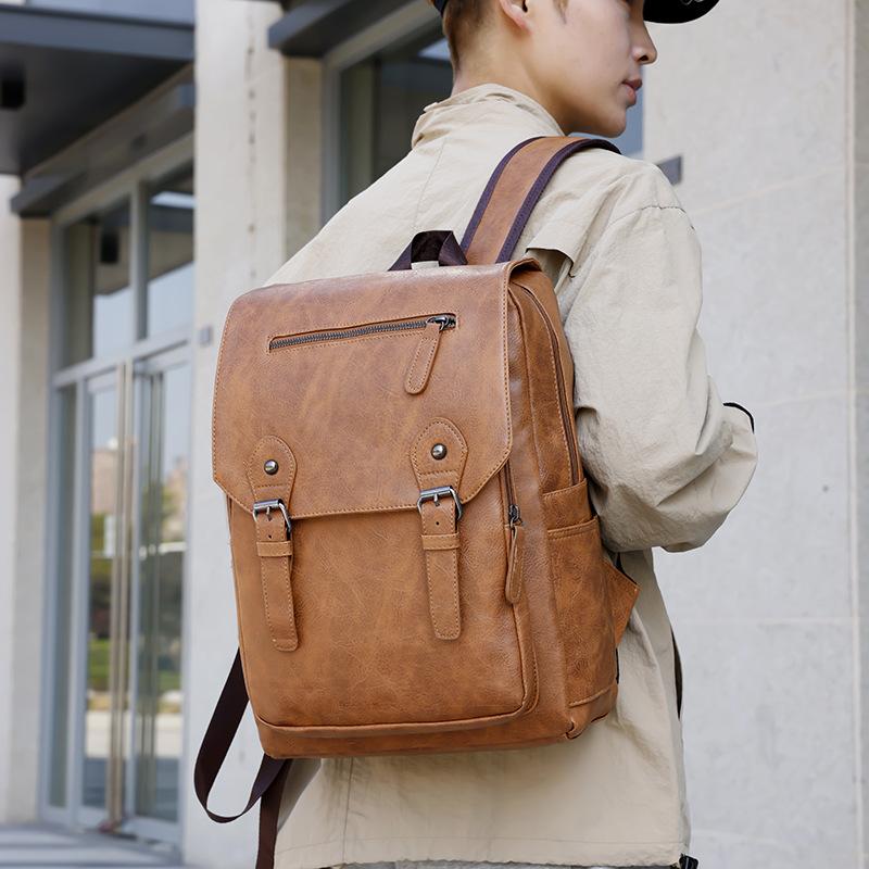 Schoolbag backpack men's new, stylish and simple computer bag, casual student schoolbag large-capacity outdoor travel bag