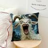 1PC Screaming Goat Sheep Embroidered Style Printed Pillow Cover Short Plush Polyester Cushion Case Animal Pillowcase Home Decor