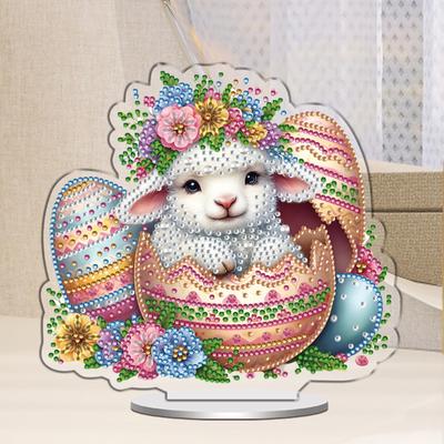 2D Flat Print Animal DIY Diamond Painting Tabletop Ornaments Kit Double Sided Diamond Art Tabletop Decorations Home Office Decor