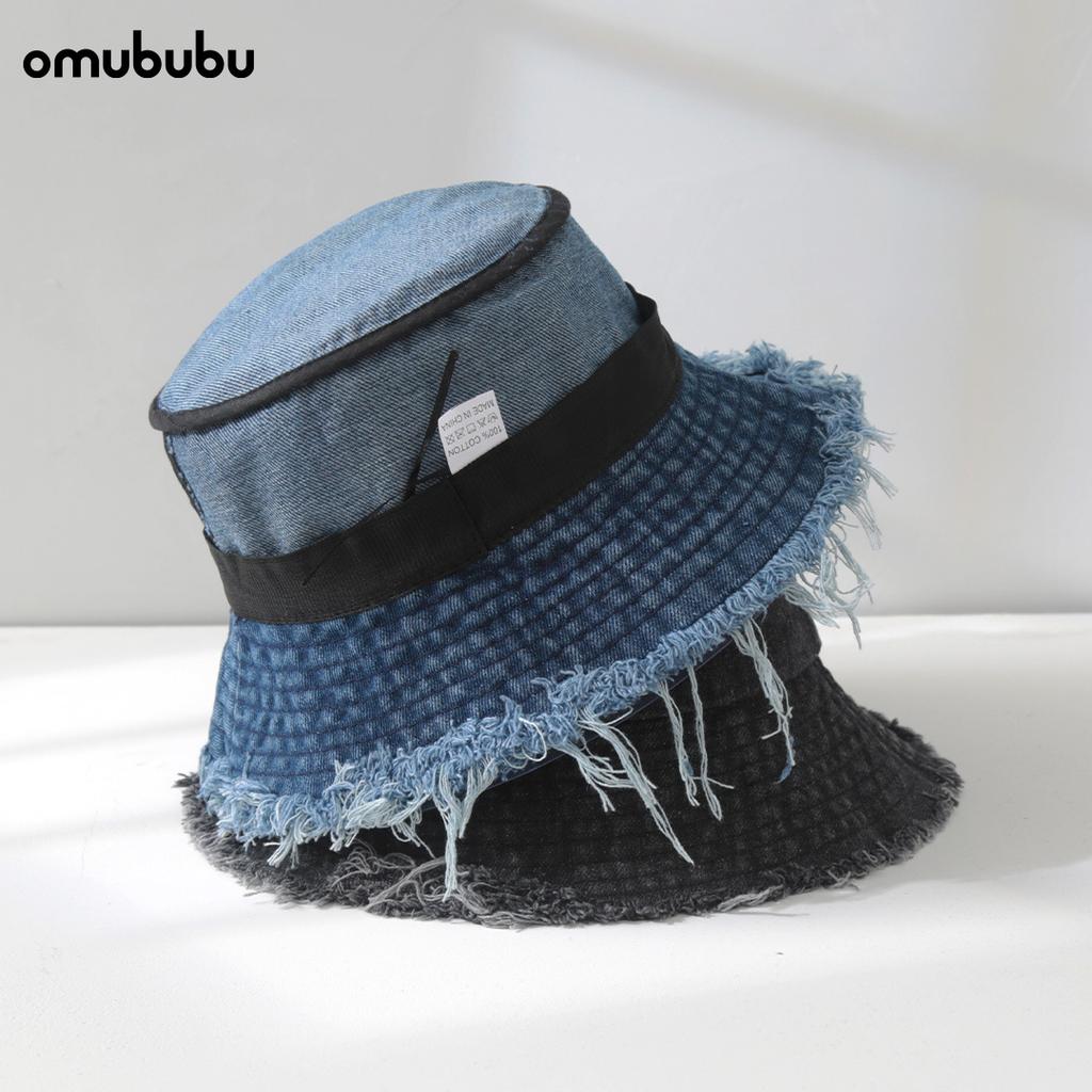 Rough edge cowboy fisherman hat children spring and summer niche literary bucket hat showing face small sunshade sunscreen basin hat