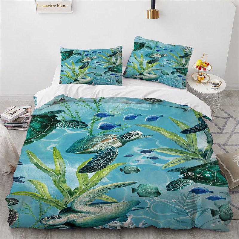 Comforter Sea Turtle Marine Life Theme Bedding Set Cute Sea Animals Ocean Octopus Comforter S For Kids Decor