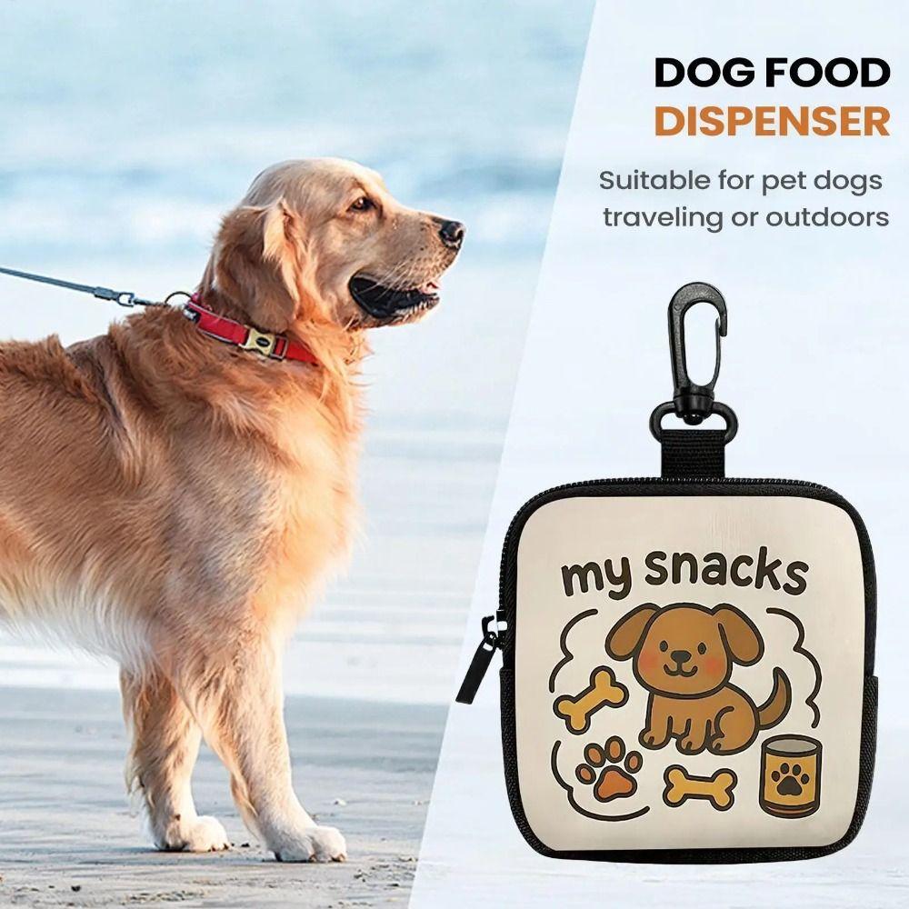 Portable Canvas Dog Treat Pouch Semi-transparent PVC Pet Training Pouch Multi-Purpose Pet Reward Bags Camping