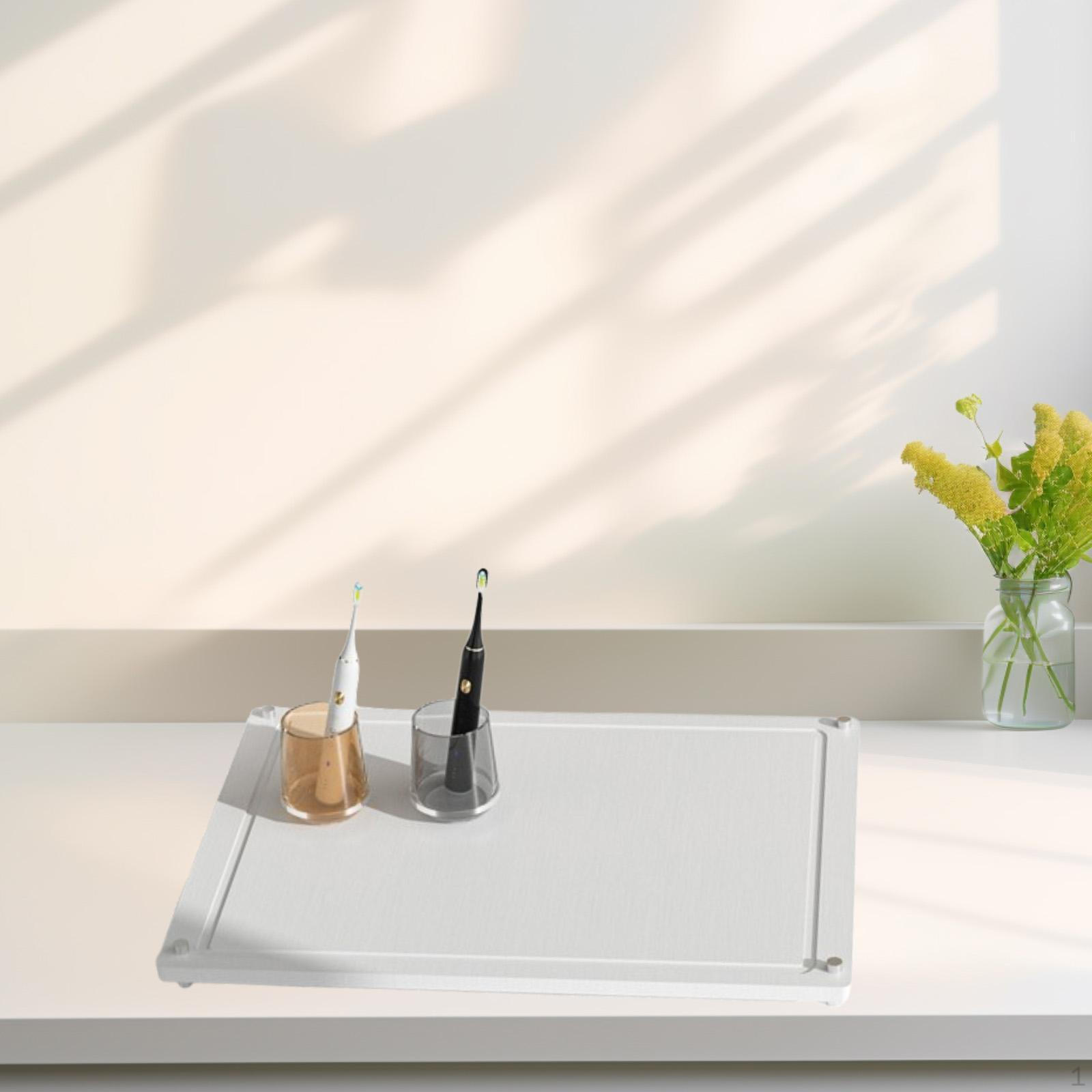 

Коврик для сушки посуды, держатель для кружек, бутылок, поднос для раковины, сушилка для зубной щетки, мыла White