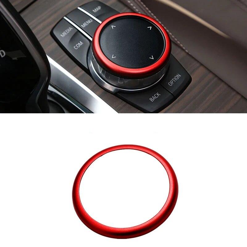 Aluminum Alloy Auto Center Console Ring Decorative Multimedia Knob Sticker Trim Interior Accessories For BMW 5 Series G30 X3 G01