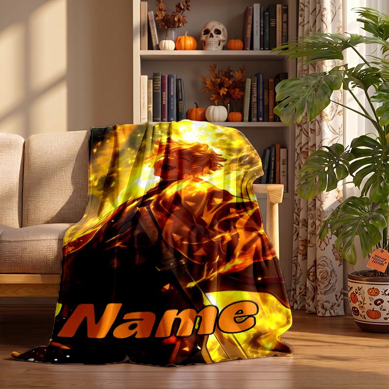 Zenitsu Custom Flannel Blankets Soft Warm Cozy Throws for Home Decor Holiday Gifts