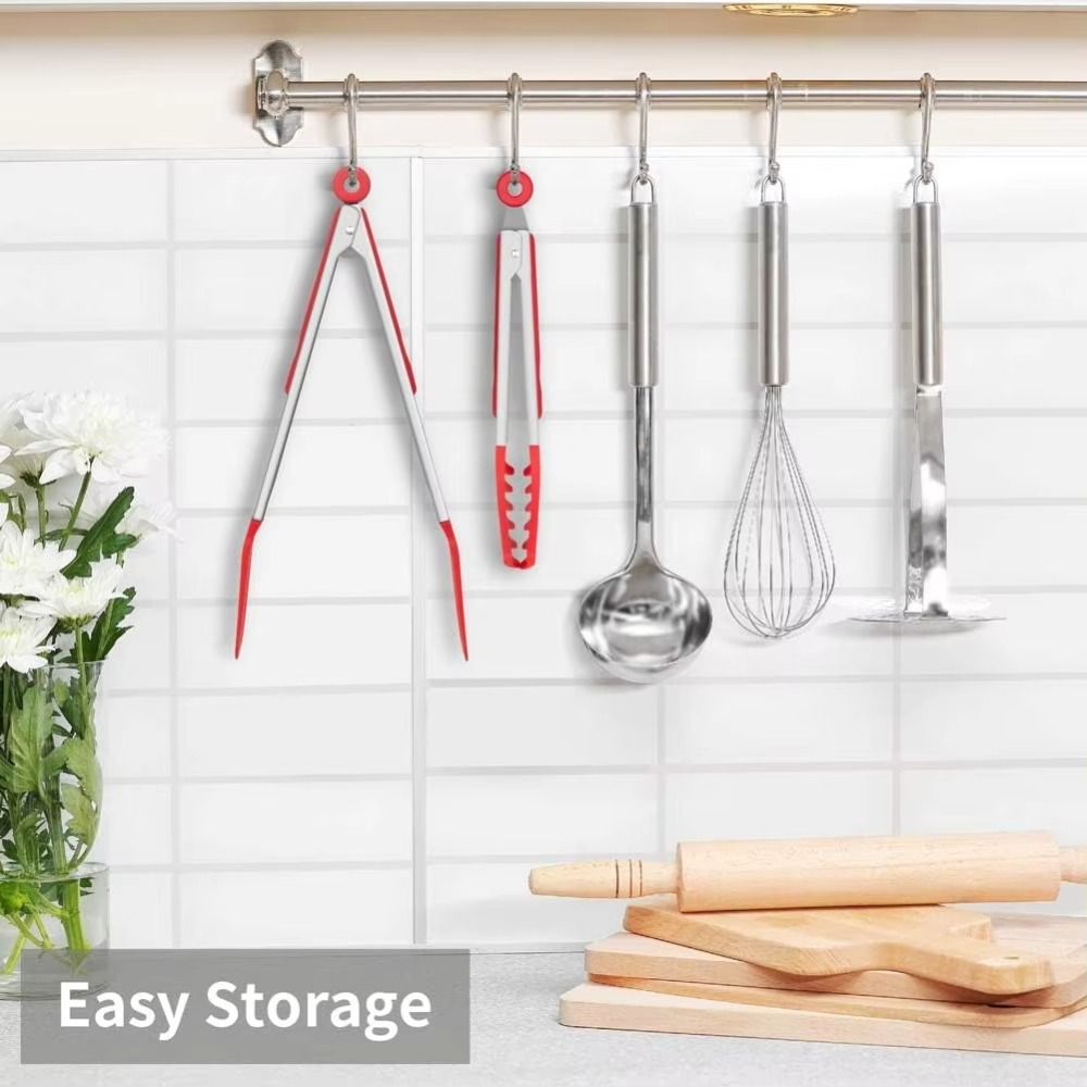 Durable Stainless Steel Non-Stick Kitchen Tongs Pizza Bread Steak Clip Multifunctional BBQ Tongs Food Tongs Outdoor Barbecue