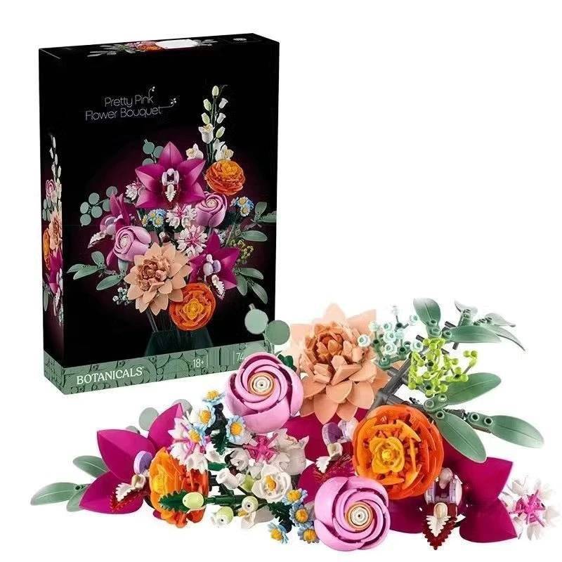 Set di Costruzione Compatibile con Fiori Secchi Per Regalo Romantico Decorazione per la Casa