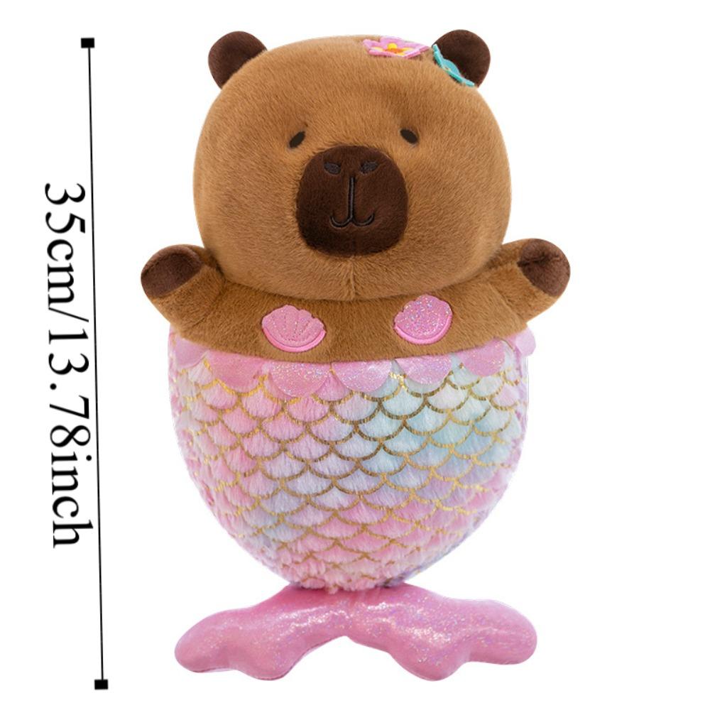Simulation Mermaid Capybara Plush Cartoon Capibara Fluffty Doll Capybara Plush Toy Home Decor
