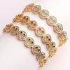 Smile 1:1 Production Cuff Bangle Bracelet For Women Exquisite Zircon Inlay High Quality 18K Gold Plating Jewelry Gift INS