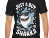 Just a Boy Who Loves Sharks T-Shirt - Cute Graphic Tee for Shark Enthusiasts - Perfect Gift for Ocean Lovers and Adventurers