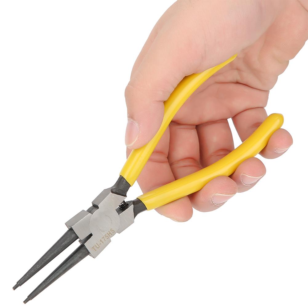 7in Handle Stainless Steel Curved Circlip Snap Pliers Retaining Mechanical Tool TU-175HB