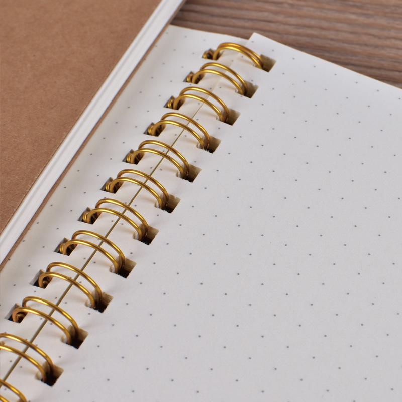A5 Dot Grid Kraft Paper Coil Notebook for Office and Students