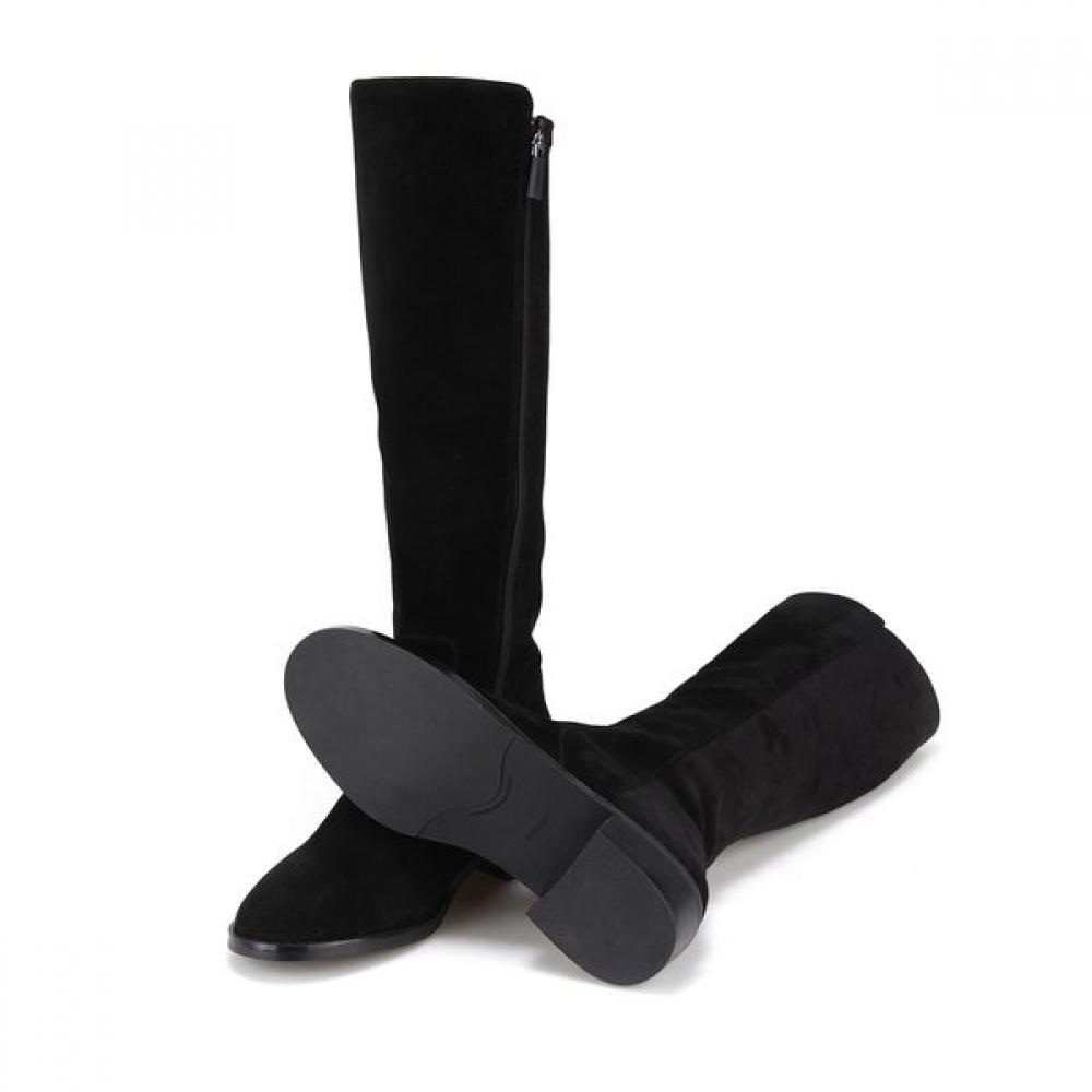 BARBARA Leather Suede Stretch 3cm Long Boots Bbi839bk