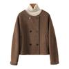 Spring new double-sided cashmere coat women's short round neck temperament versatile woolen coat small