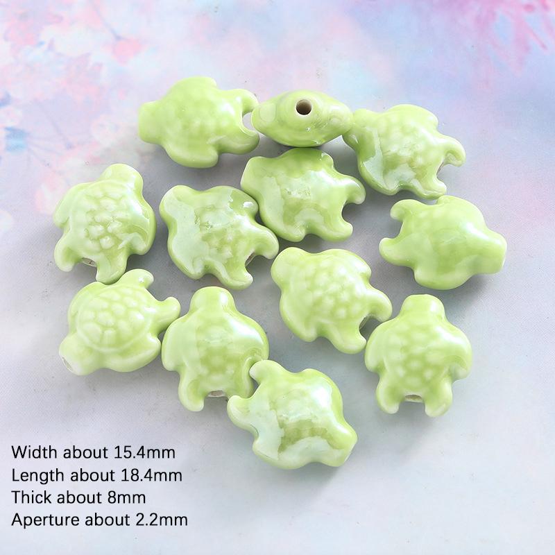 10Pcs Ceramic Turtle Beads Spacer Loose Bead For Jewelry Making Diy Bracelet Necklace Accessories