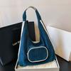 2026 High-end Design Multiple Pockets Bags Simple Commuting Shoulder Bags Corduroy Solid Color Zipper Large Capacity Casual Tote