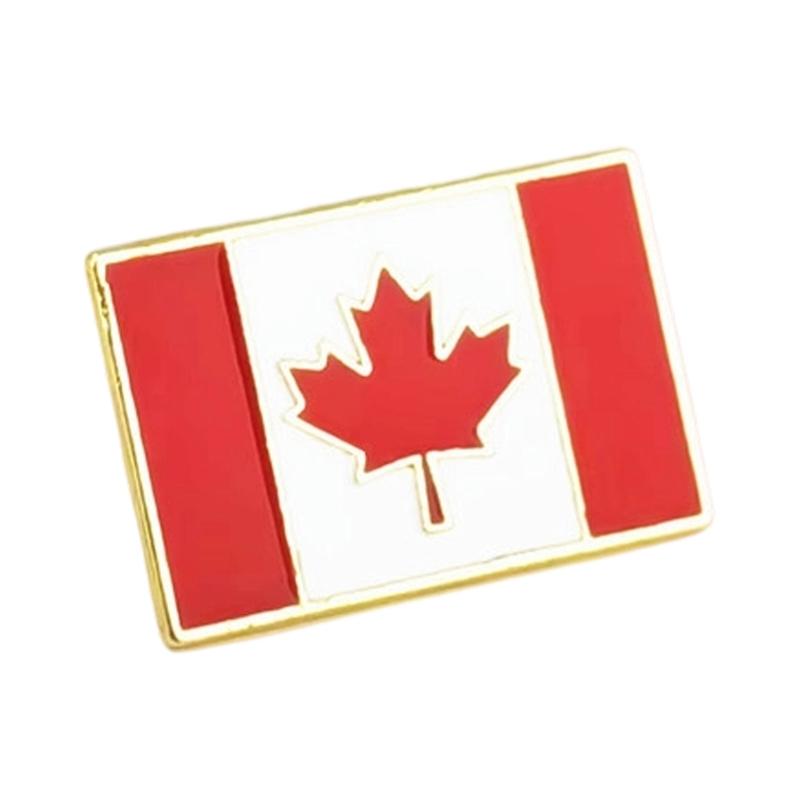 Premium Canada Flag Brooch With Geometric Design Minimalist Geometric Pin Perfect For Shirts Jackets And Backpacks