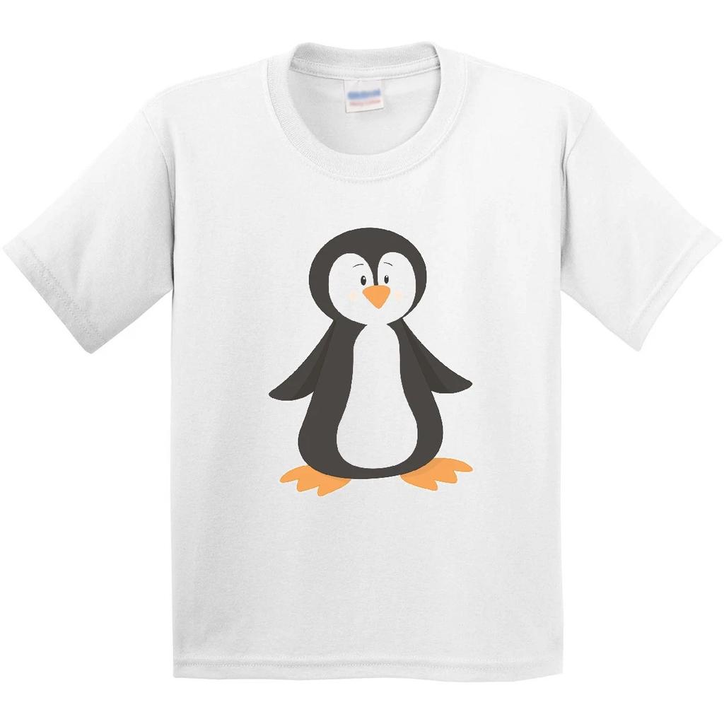Inktastic Uroczy Pingwin Dziecięcy Młodzieżowy Chłopcy Koszulka Pingwiny Zdezorientowane Zimowe Patrzące Ptaki