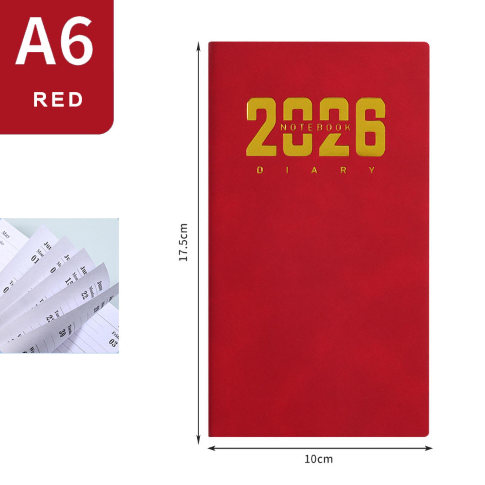 

English Note-taking And Scheduler, A6 Daily Planner, Pocket-sized Portable Notebook, 365-day Weekly Planner One Size червоний