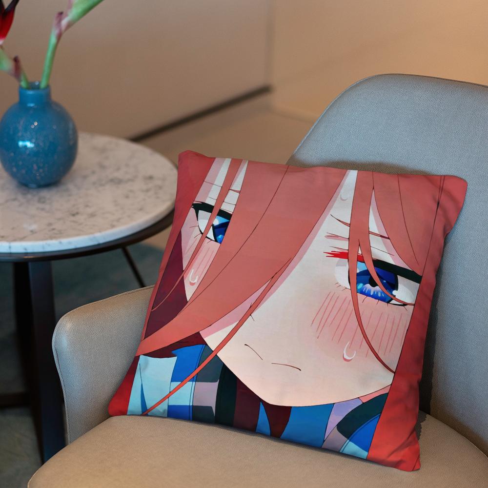 The Quintessential Quintuplets Cushion Cover 2-in-1 Reversible Plush Pillow Cover | Car/Sofa/Bed | Perfect Gift