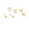 Hot-selling European and American Diamond-encrusted Bow Stud Earrings Simple and Sweet Copper-encrusted Zircon Earrings Women's Stud Earrings Set