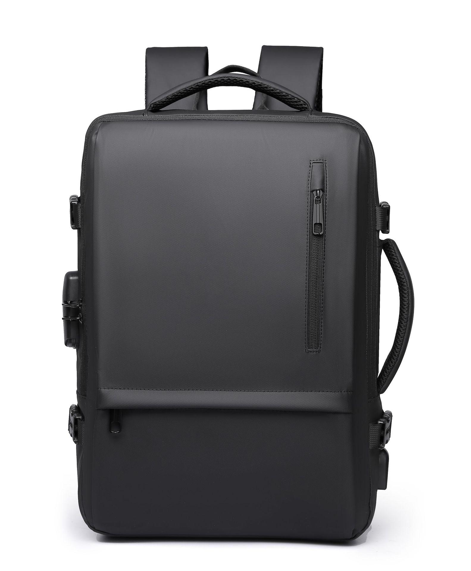 

Расширяемый Водонепроницаемый Мужской Рюкзак для Ноутбука с Кодовым Замком - Большая Вместимость для Деловых Поездок 30x15x45 cm чёрный