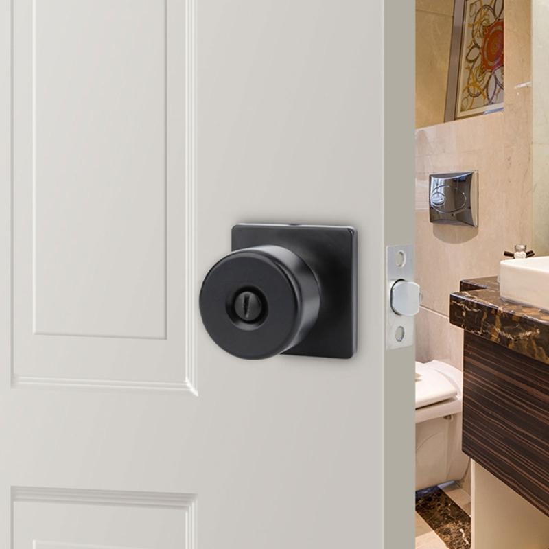 Matte Black Privacy Door Knobs for Bedroom and Bathroom With Square Rosettes Designs for Homeowners and Enthusiasts