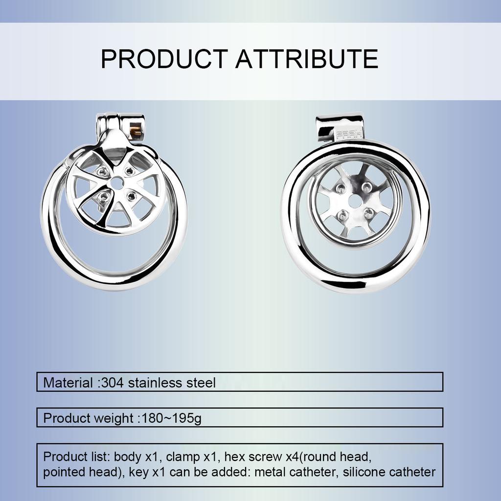 Stainless Steel Chastity Lock With Wheel Design for Men Infidelity Prevention Device SM Bondage Gear Real Touch Feeling Lock