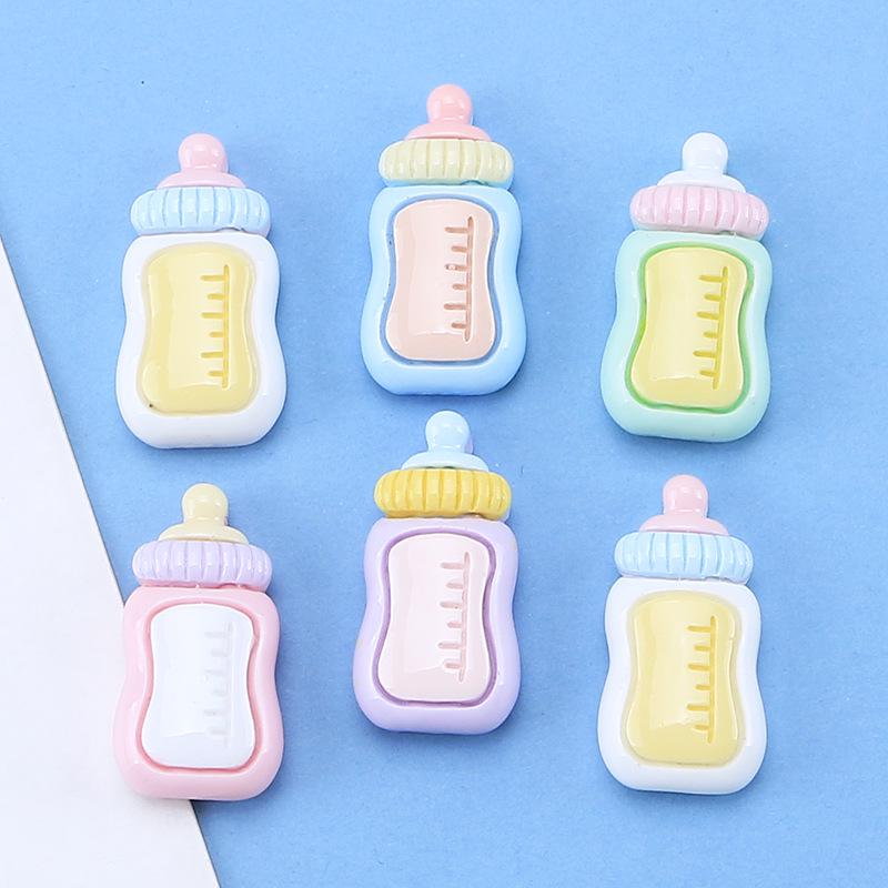 Graduated Baby Bottle Charms: Cartoon DIY Resin Ornaments for Crocs and Crafts