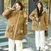 Medium and Long Down Cotton Coat for Women 2025 Winter New Korean Loose Fashion Waist Frock Coat