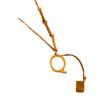 18K Stainless Steel Letter Necklace with Tassel Pendant 