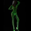 Sex underwear large size luminous flirting net clothes can be torn sexy hollow light one-piece socks open crotch fishing net socks
