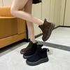 Shoes Women's 2025 New Thick-soled Explosion Autumn and Winter Velvet Versatile Large-size Women's Shoes Leather Soft-soled Martin Short Boots Women