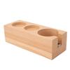 3 Holes Tamping Base Adjustable Design Coffee Tamper Holder Wooden Distributor Station for Powder
