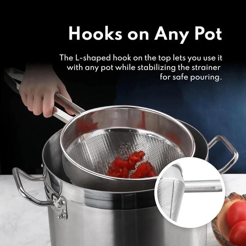 Stainless Steel Bouillon Strainer China Cap Utensil Easy to Clean Cooking Filter Basket Durable Colander Fine Mesh