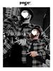2025 Men's Autumn Plaid Jacket: Black & White Colorblock Outerwear for Young Men