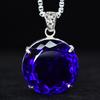 A Grade 113.55 Ct CERTIFIED Blue Topaz 925 Sterling Silver Unique Round Pendant MY-PD-136-NS