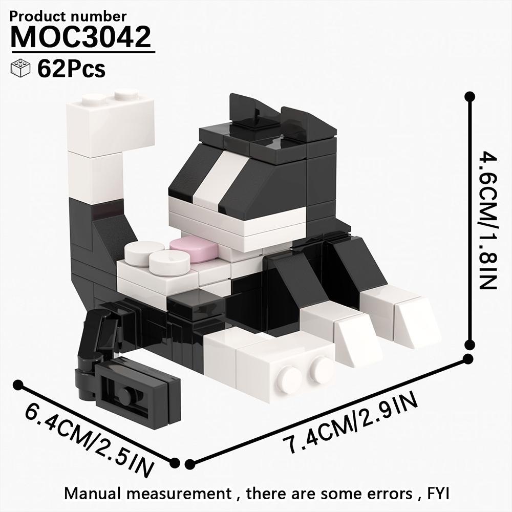 MOOXI Animal Series 62Pcs MOC Bricks Cat Figires DIY Building Blocks Kids Education Toys For Children Birthday Gift MOC3042-3045