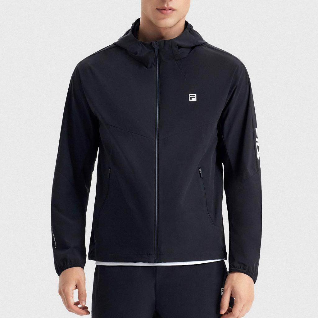 Fila Latte Girl 3.0 Solid Logo Stand Collar Knitted Jacket Men Jacket Deep-Black A11M321702F-BK