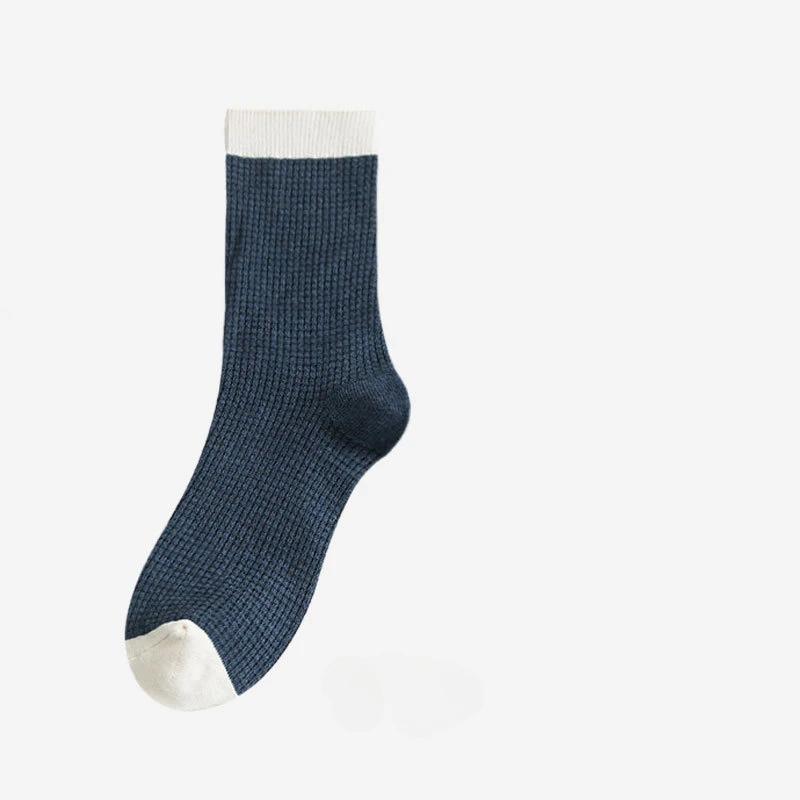 Mens Socks Solid Color Autumn Winter Middle Tube Socks Men Male Wool Cashmere Thermal Solid Color Black Gray Elastic Long Socks