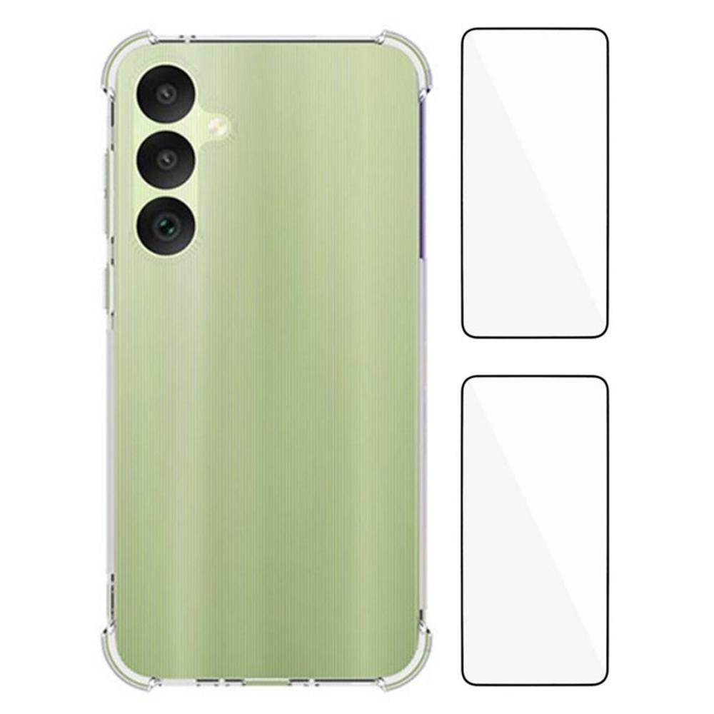 

Чохол WANLONFENG WL2 Series для Samsung Galaxy A35 5G з 2 шт. захисних плівок із загартованого скла 2.0 мм ТПУ чохол для телефону (Великий отвір для об єктива) Type A