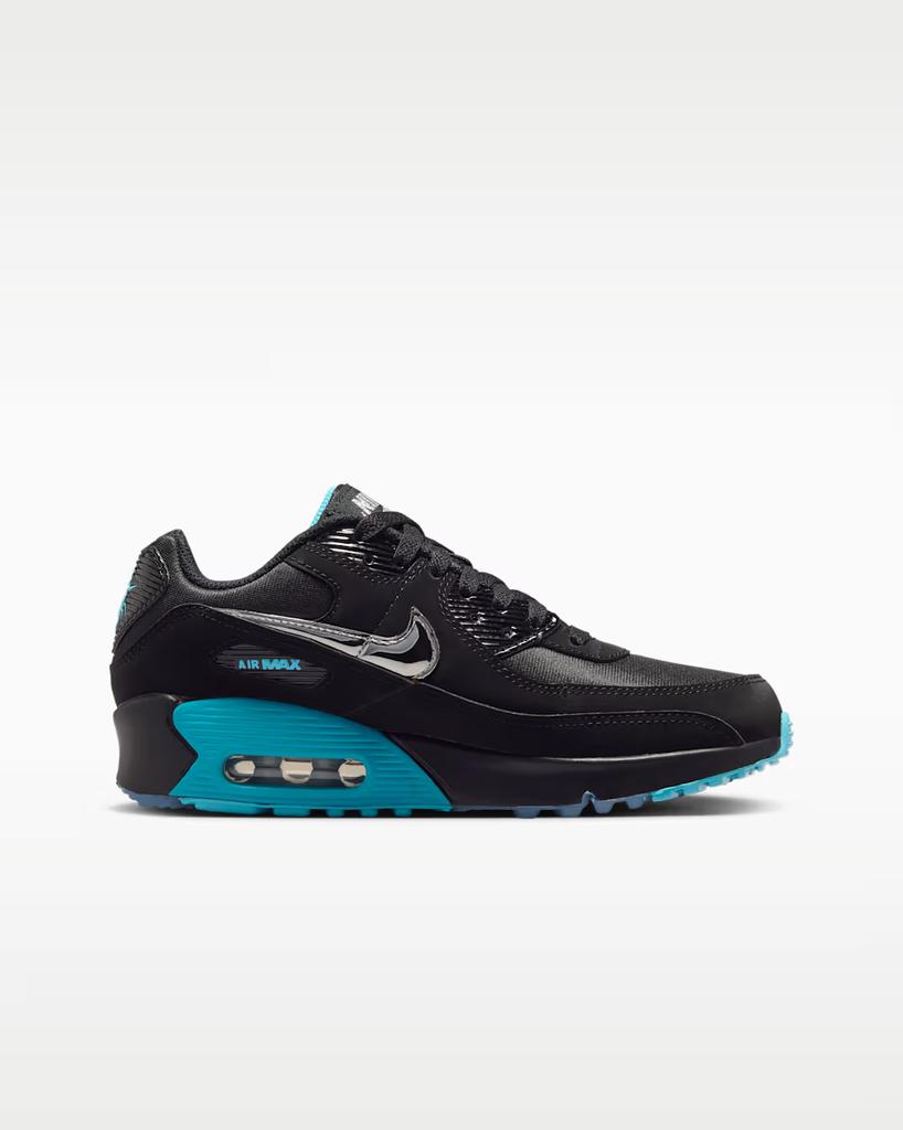 IM7744-001 Nike GS Air Max 90 SE "Black/Gamma Blue" (Kids)