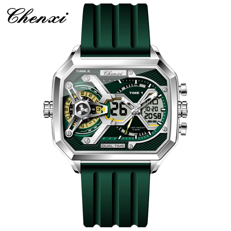 CHENXI Men's Wristwatch New Large Dial Digital Watch Dual Display Fashion Multifunctional Sports Watch Waterproof Male Watches