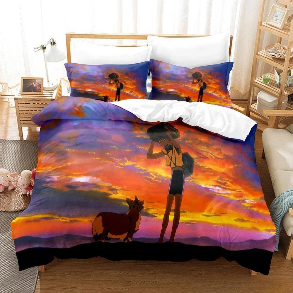 Mode 3D-gedrucktes Spiel Cowboy Bebop Bettwäsche-Set Cartoon Anime dreiteiliges Set Erwachsene Kind Schlafzimmer Bettbezug-Sets Heimtextilien