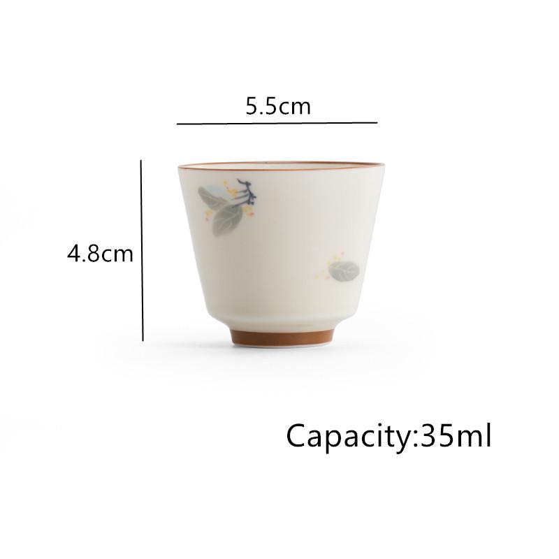 1 Stück Chinesische Handgefertigte Blumen Teetasse Vintage Keramik Teetasse Haushalt Porzellan Meistertasse Schönheit Teeschale Teegeschirr Zubehör